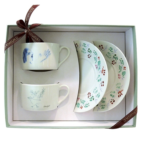 Set of 2 Chagall cups and saucers